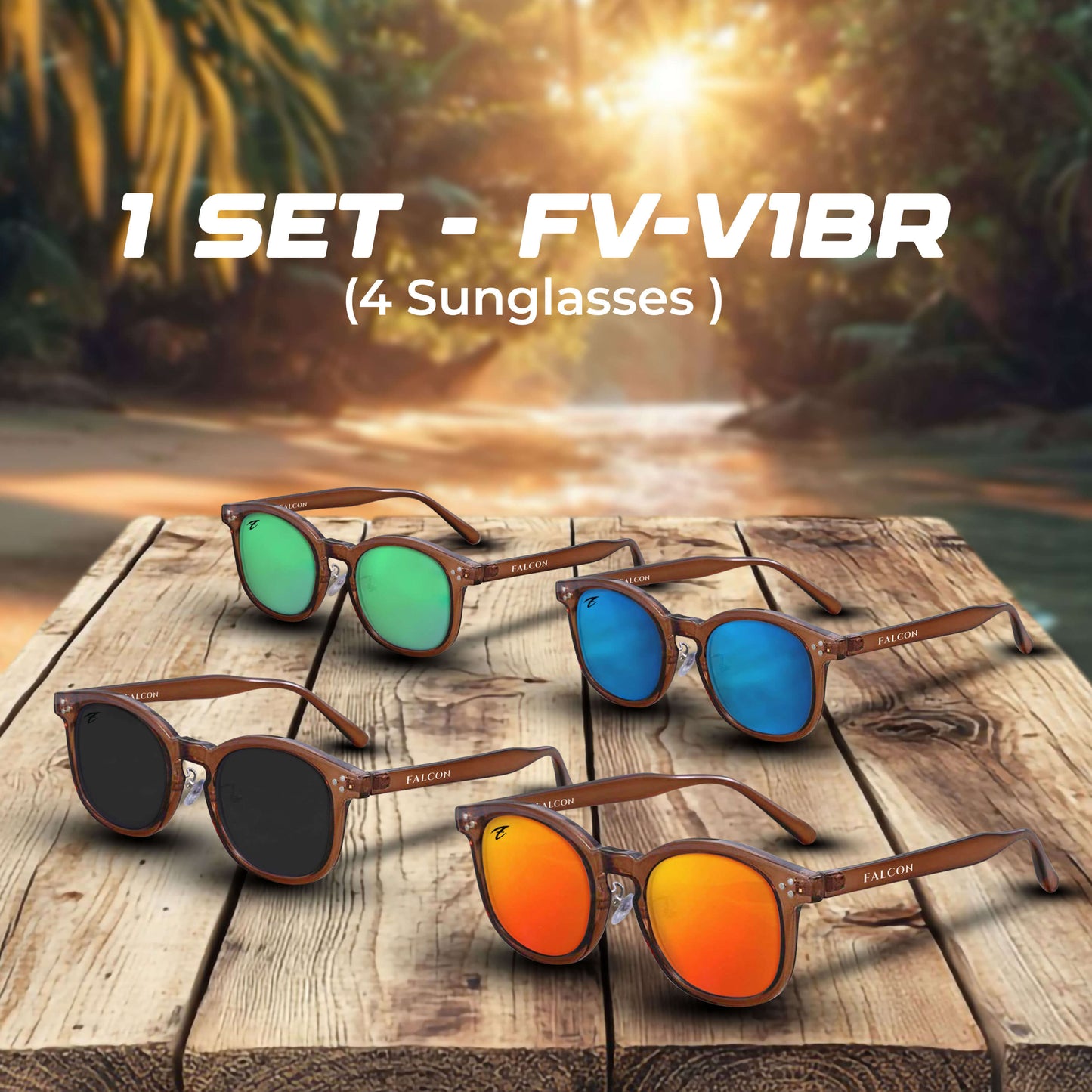 1 SET - FV-V1BR (4 Sunglasses )